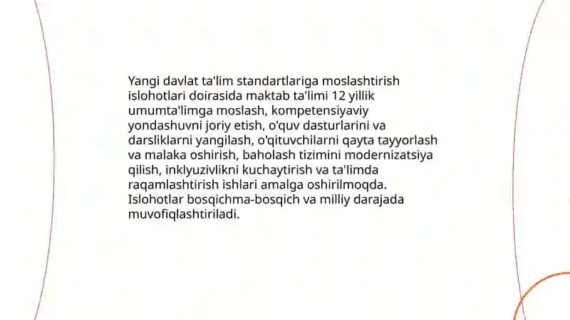 O'zbekistonda ta'lim sohasida amalga oshirilgan islohotlar 3
