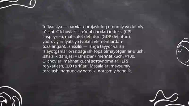 INFLYATSIYA VA ISHSIZLIK MA'LUMOTLARINI TAHLILI 3