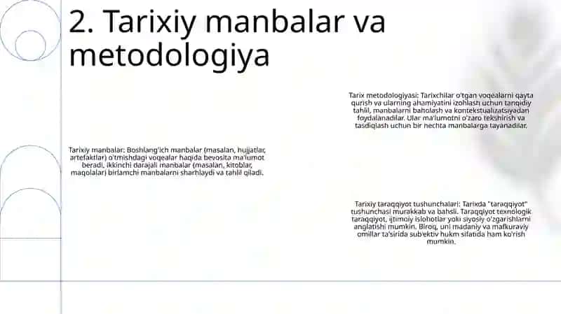 Tarixning Mazmuni, Yo'Nalishlari Va Kansepsiyalari 3