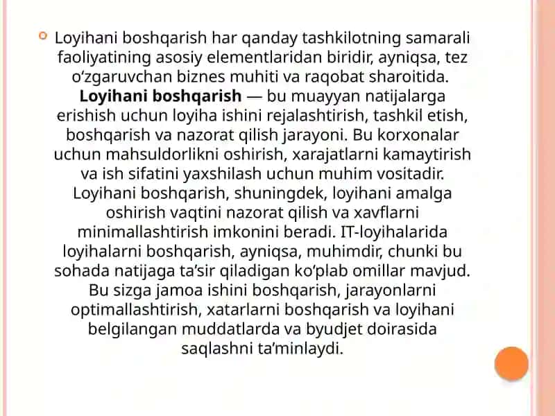 Qurilish loyihalarini boshqarishning asosiy bosqichlari 3