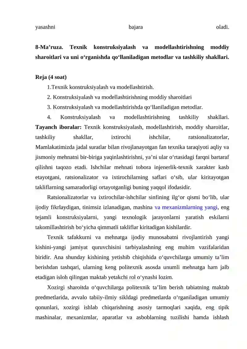 TEXNIK MODELLAR KLASSIFIKATSIYASI 3