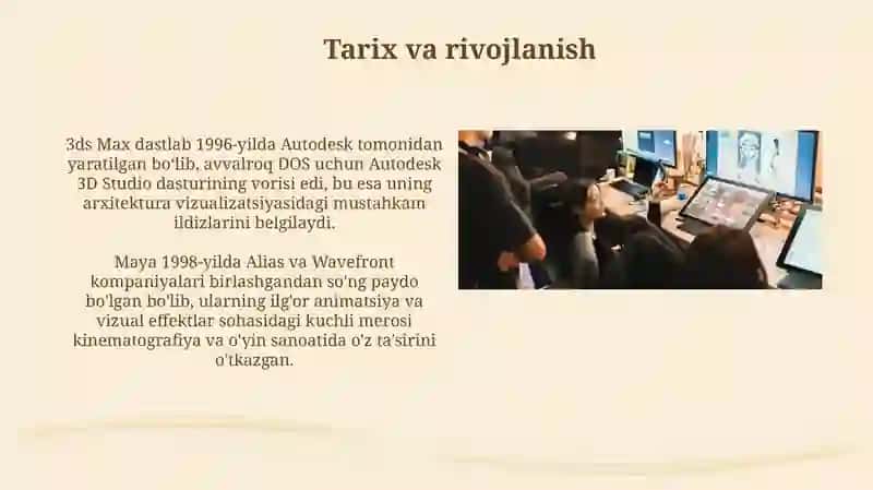 3D Max, Maya dasturlari togrisida umumiy ma`lumot 3