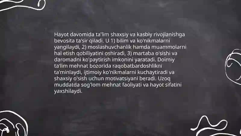 Hayot davomida ta'lim muvaffaqiyat vositasi sifatida 3