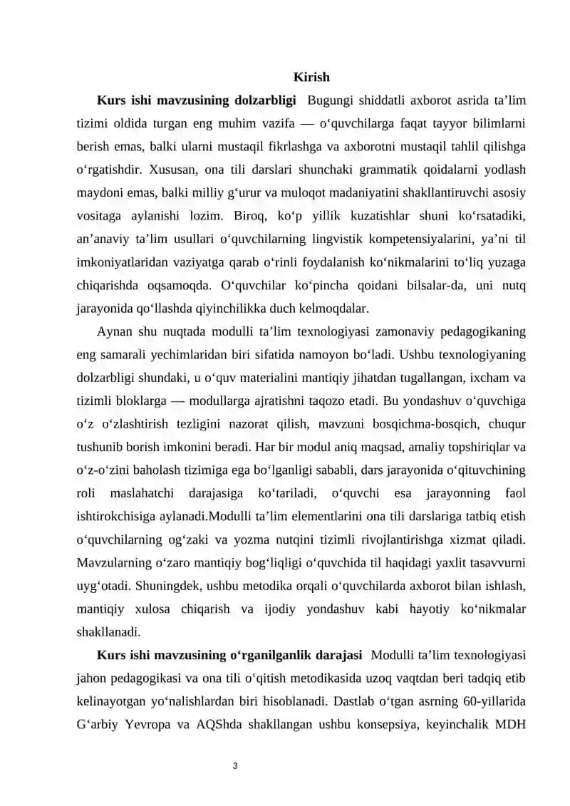Ona tilini o‘qitishda modulli ta’lim elementlaridan foydalanish. 3