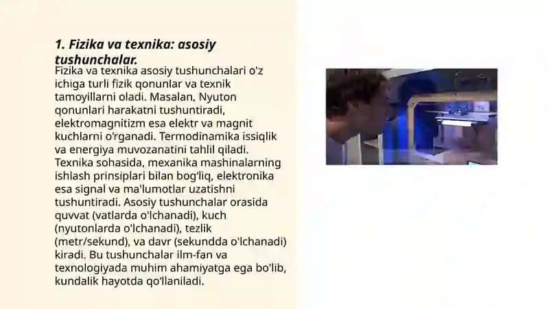 Fizika va texnika: asosiy tushunchalar 3