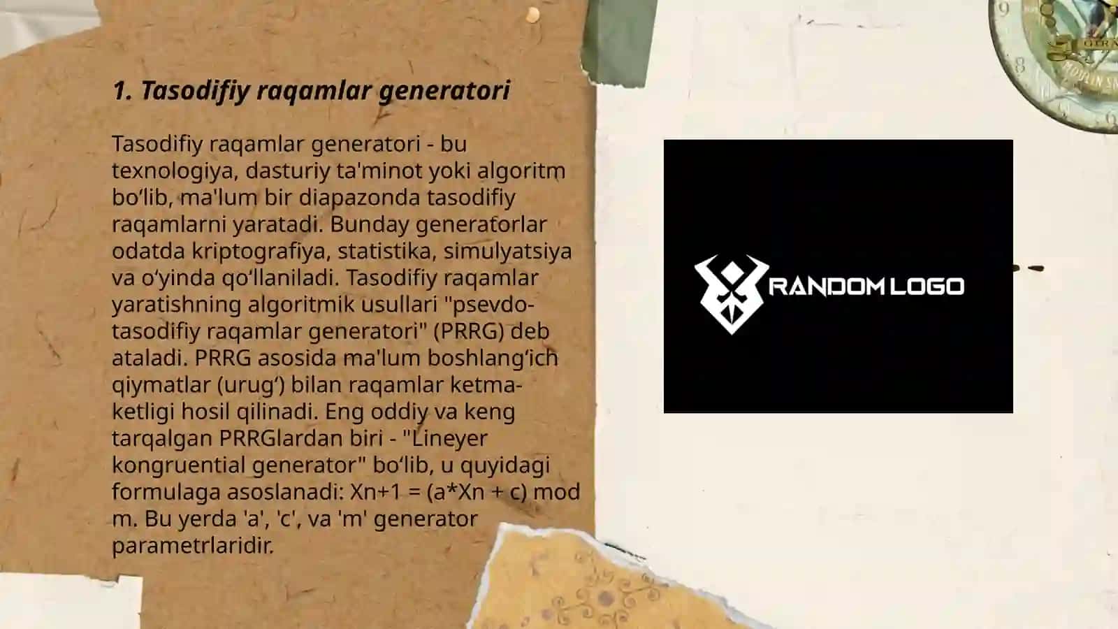 Tasodifiy raqamlar generatori 3