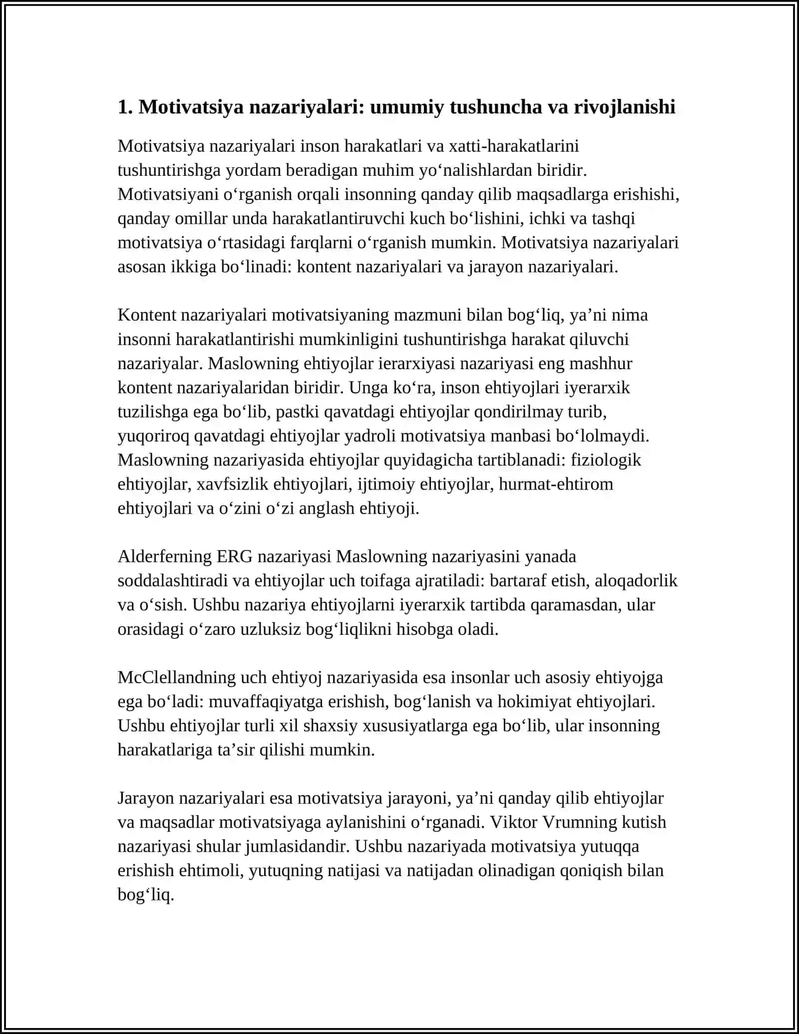 MOTIVATSIYA — NAZARIYALAR VA OMILLAR 3