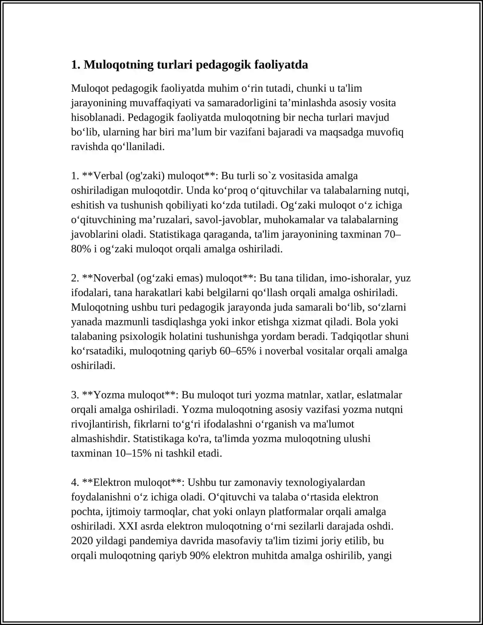 PEDAGOGIKA FAOLIYATIDA MULOQOT 3