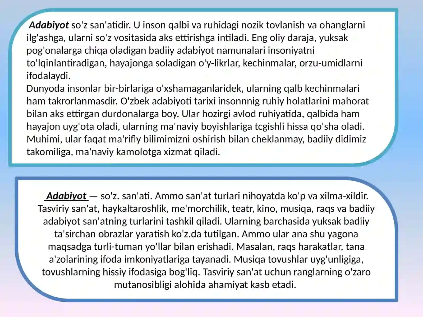 O`zbek tilida adabiyot tarixining bosqichlari 3