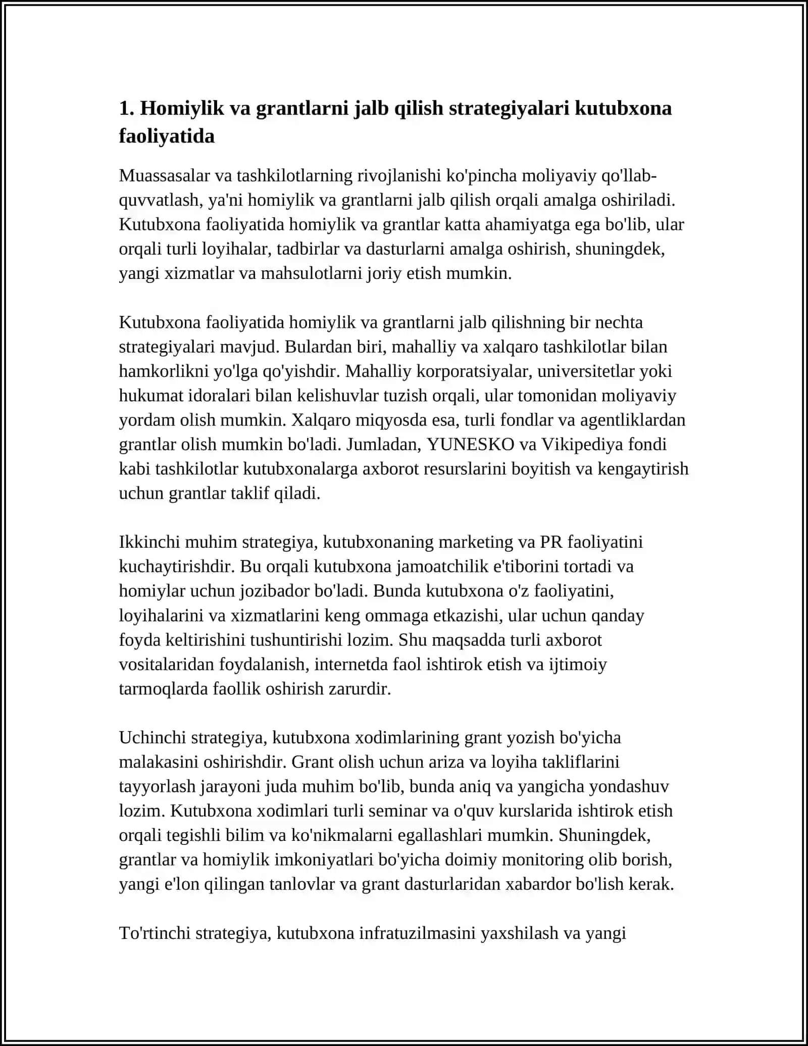 KUTUBXONA FAOLIYATIDA HOMIYLIK VA GRANTLAR 3