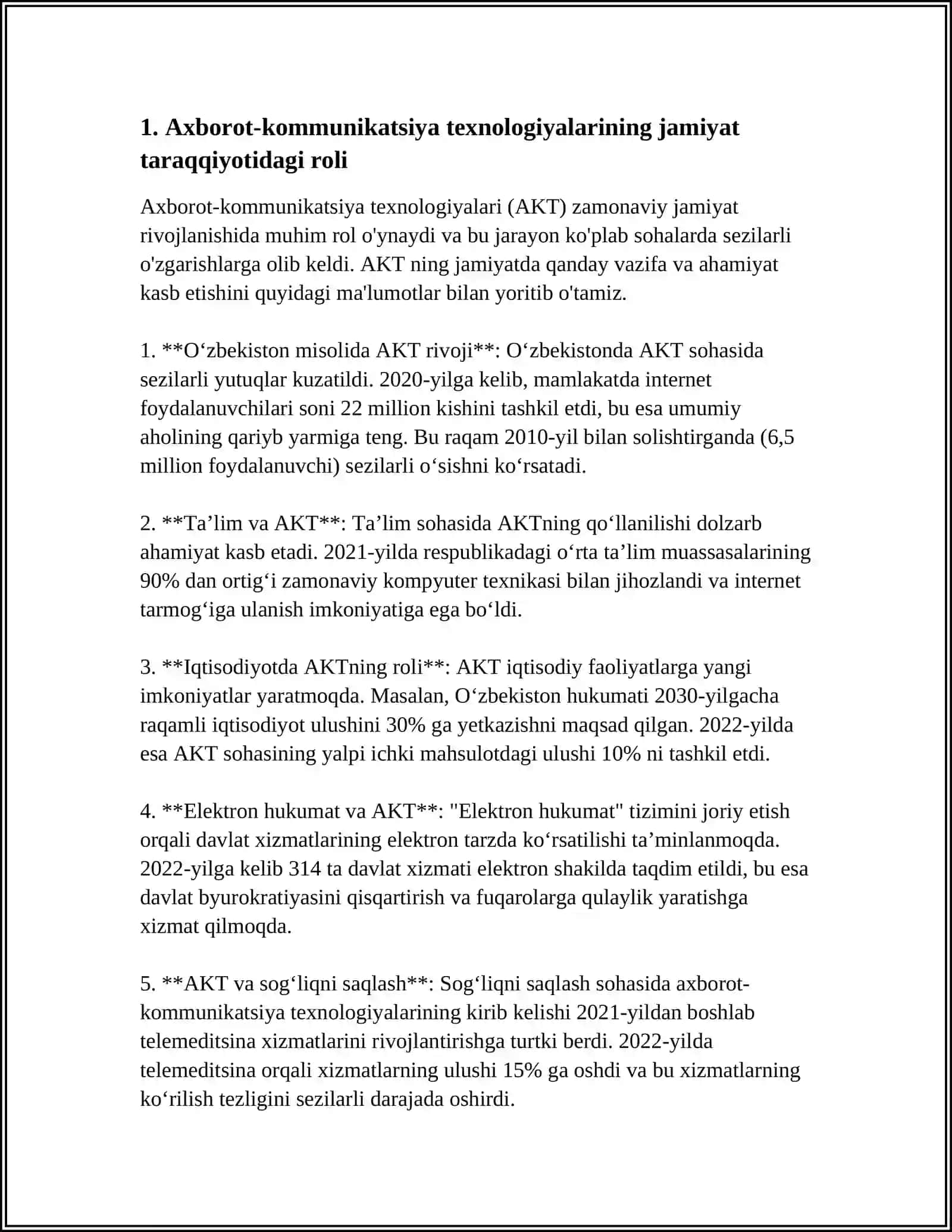 INFORMATCIYALIQ KOMUNIKACIYALIQ TEXNOLOGIYALARININ ROLI HAM AHMIYETI 3