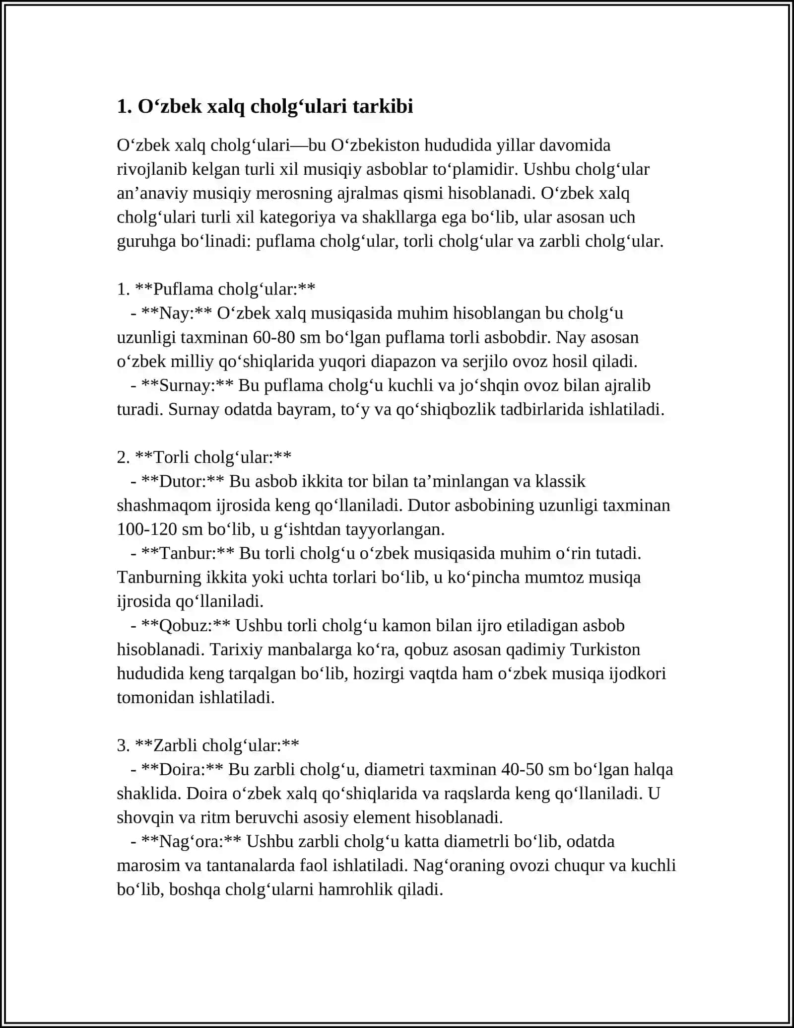O‘zbek xalq cholg‘ulari orkestri tarixi va rivojlanish bosqichlari 3