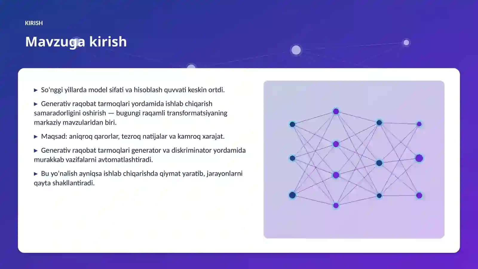 Generativ raqobat tarmoqlari yordamida ishlab chiqarish samaradorligini oshirish 3