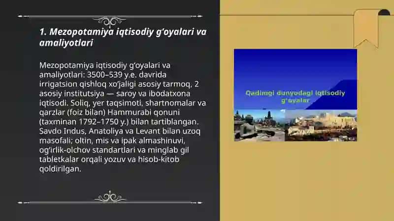 Mezopotamiya iqtisodiy gʻoyalari va amaliyotlari 3