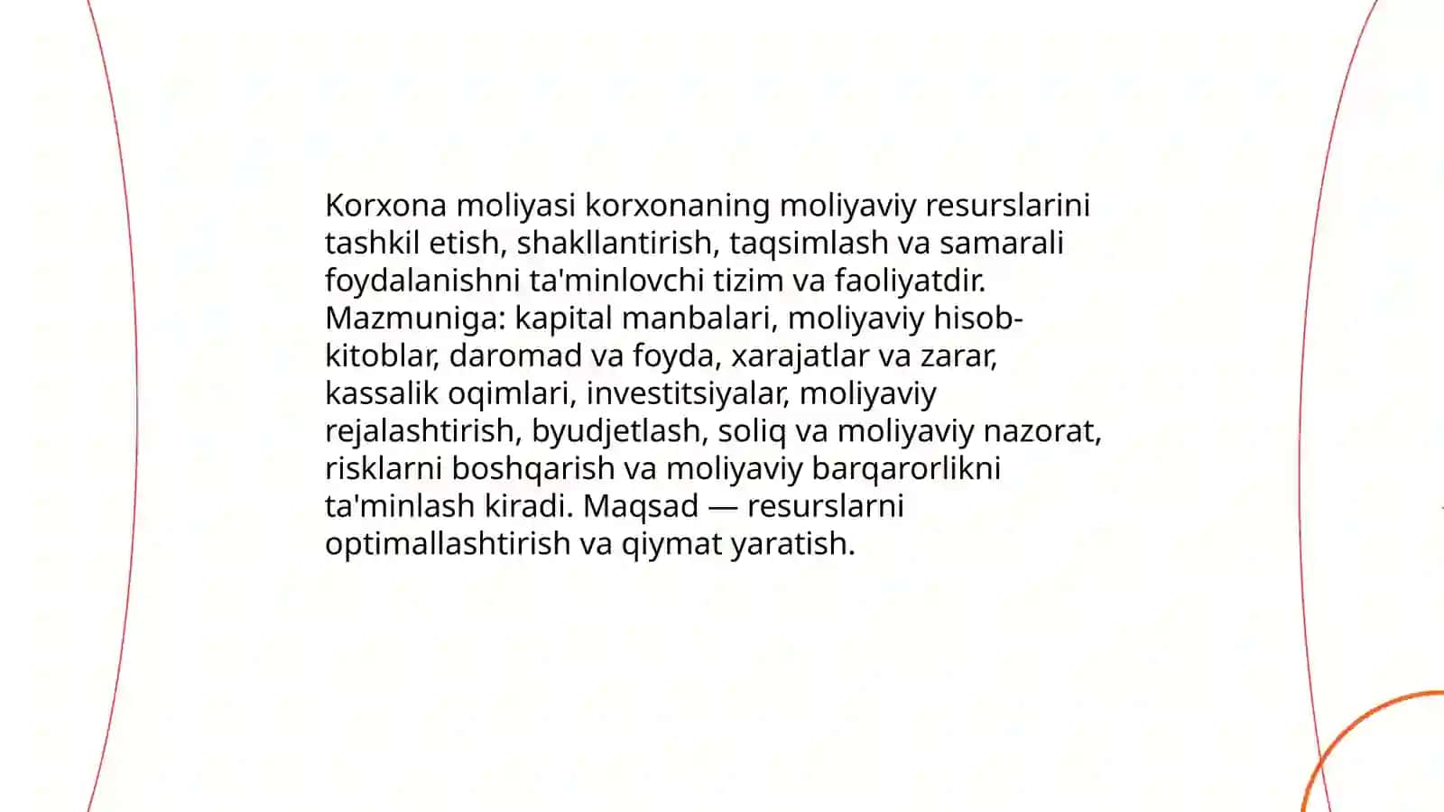 Korxona moliyasining mazmuni va vazifalari 3