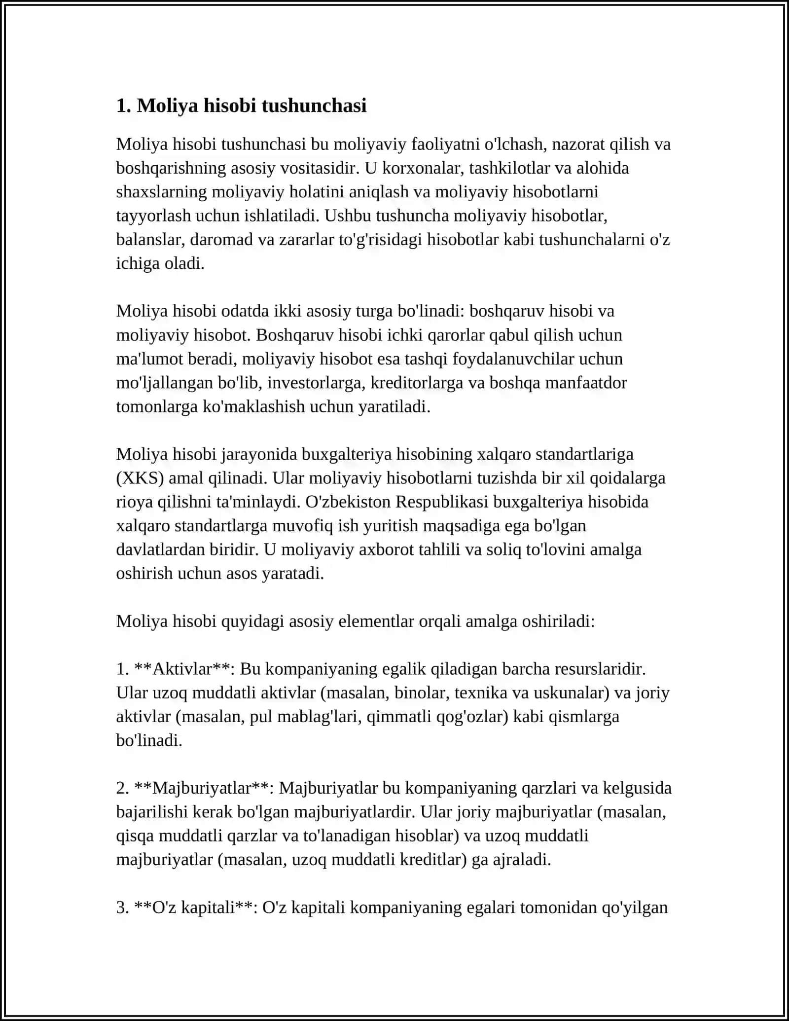 MOLIYAVIY FAOLIYATHISOBI VA HISOBOTDA AKS ETTIRISH 3