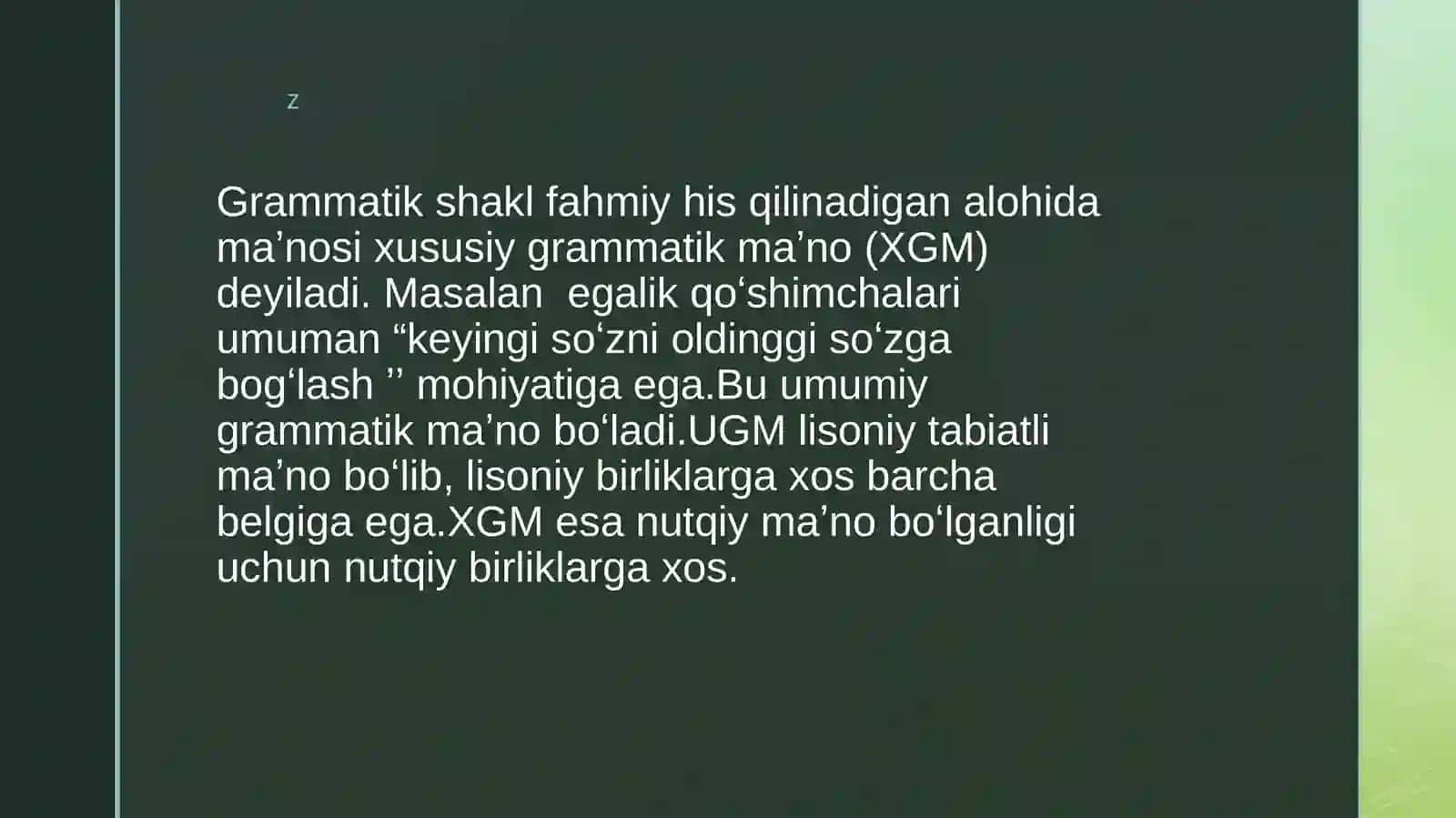 Grammatik maʼno, grammatik kategoriya va ularning turlari 3