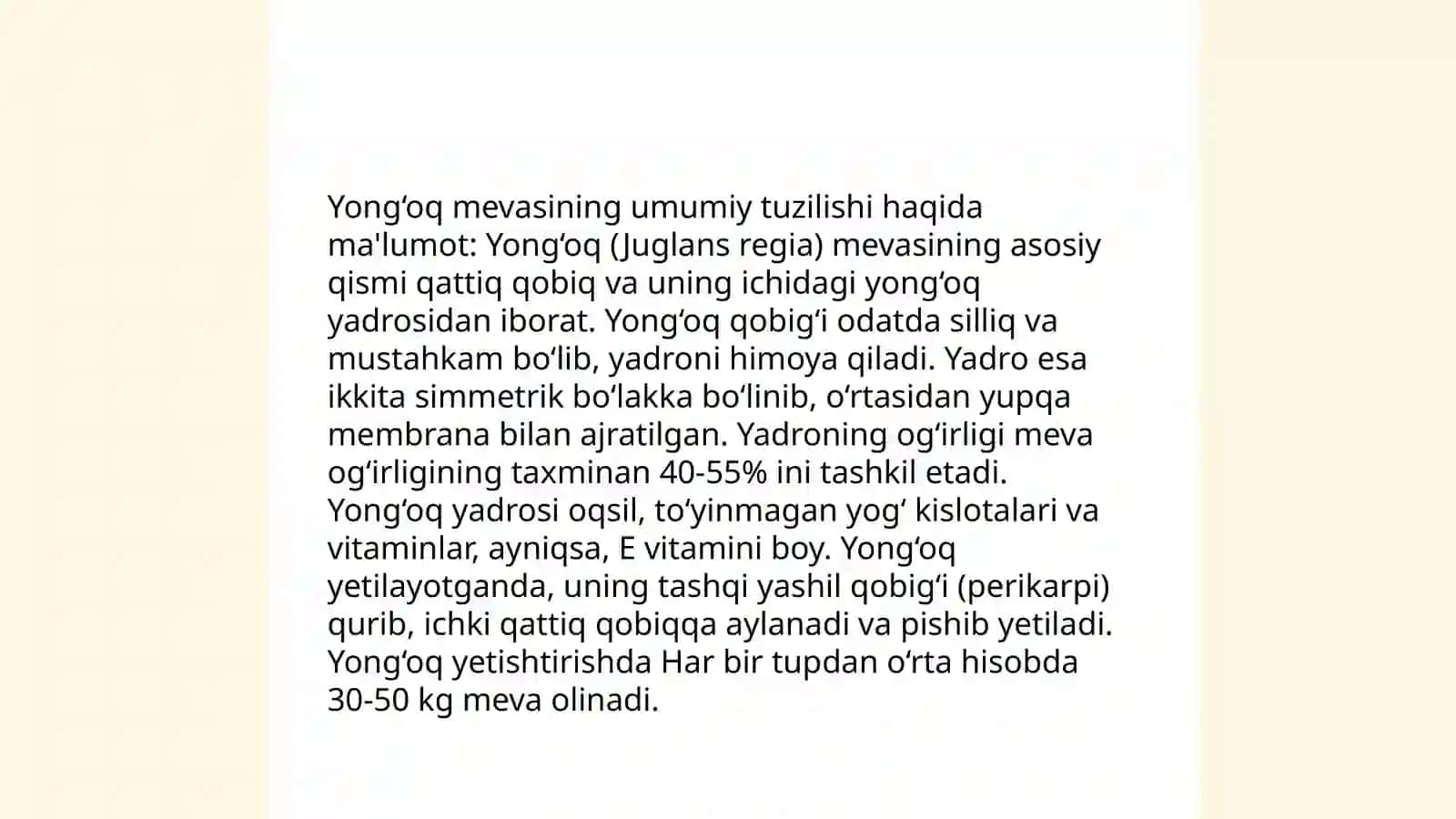 Yong’oq o’simligi mevasi marfologiyasi 3