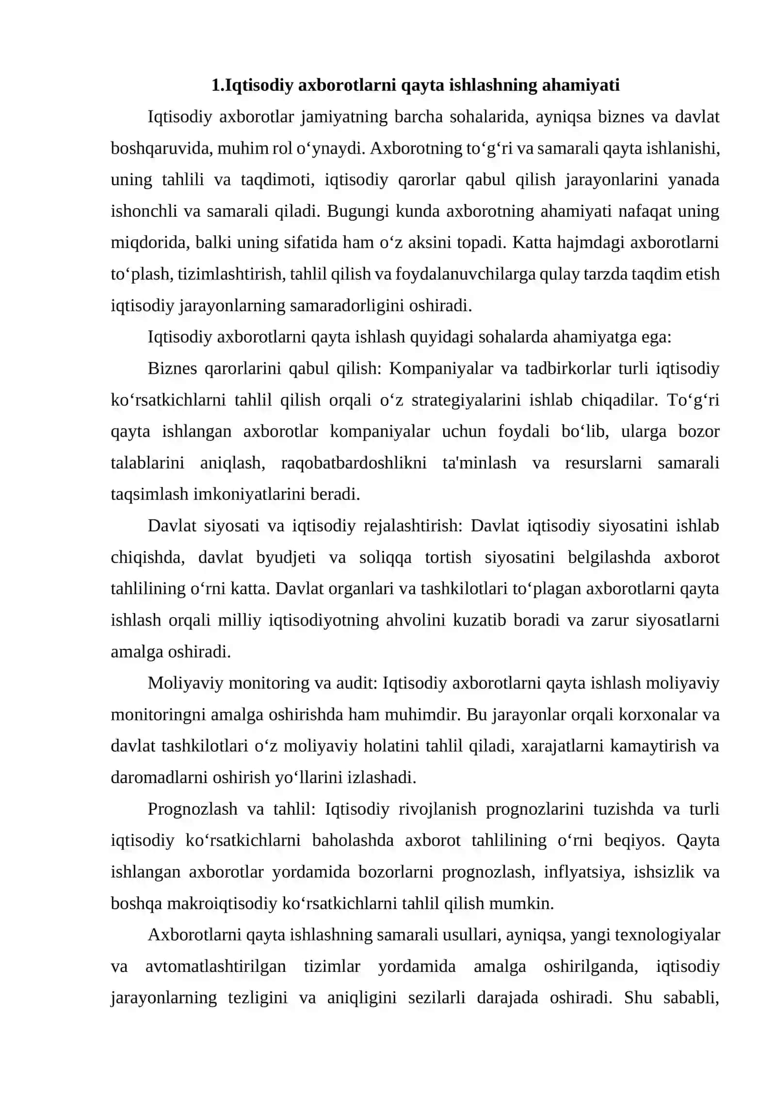 IQTISODIY AXBOROTLARNI MATN REDAKTORLARI VOSITALARIDAN FOYDALANGAN HOLDA QAYTA ISHLASH DASTURLARI 3