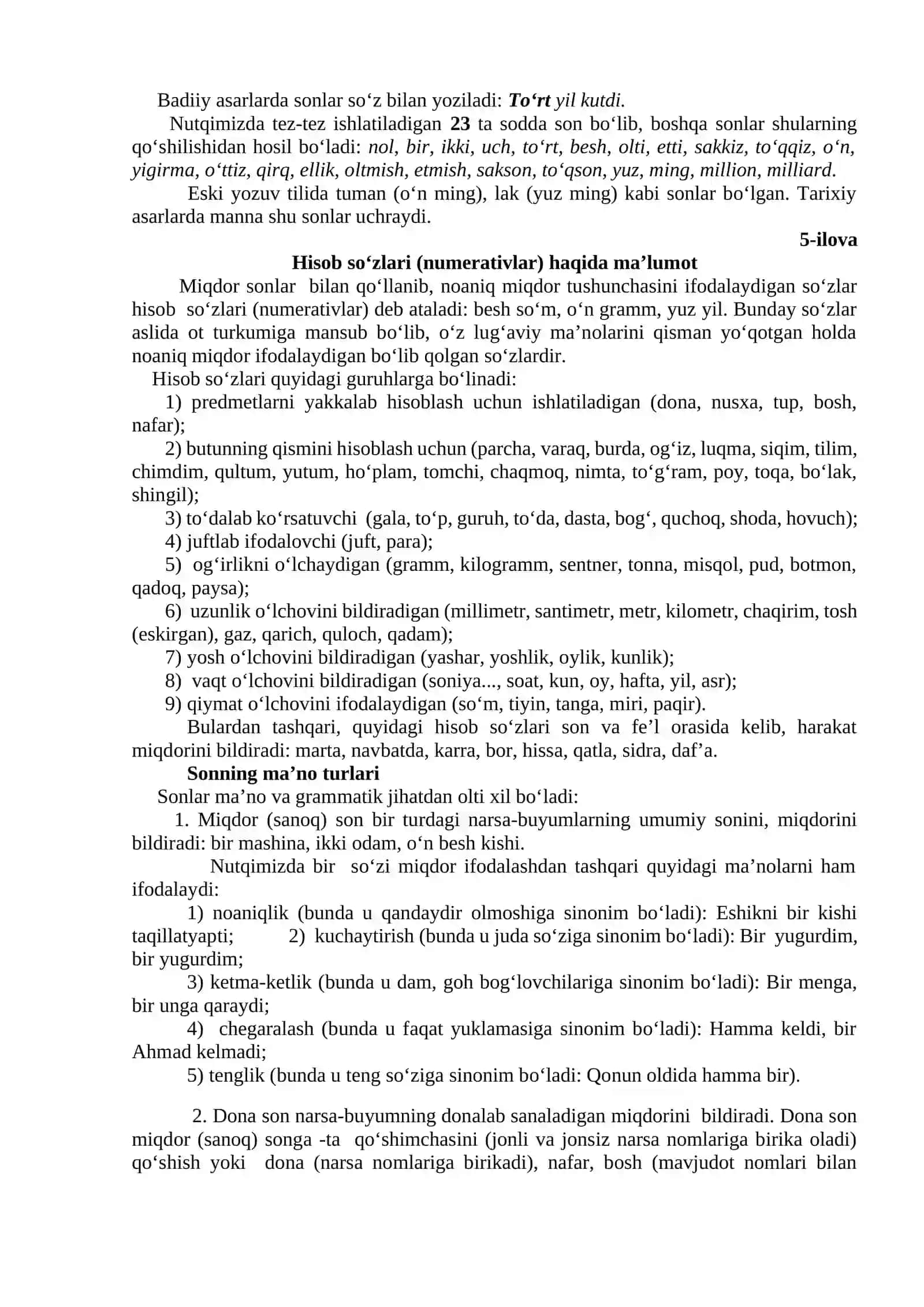 SON. SONNING GRAMMATIK MA`NOSI MORFOLOGIK BELGILARI, SINTAKTIK VAZIFASI 3