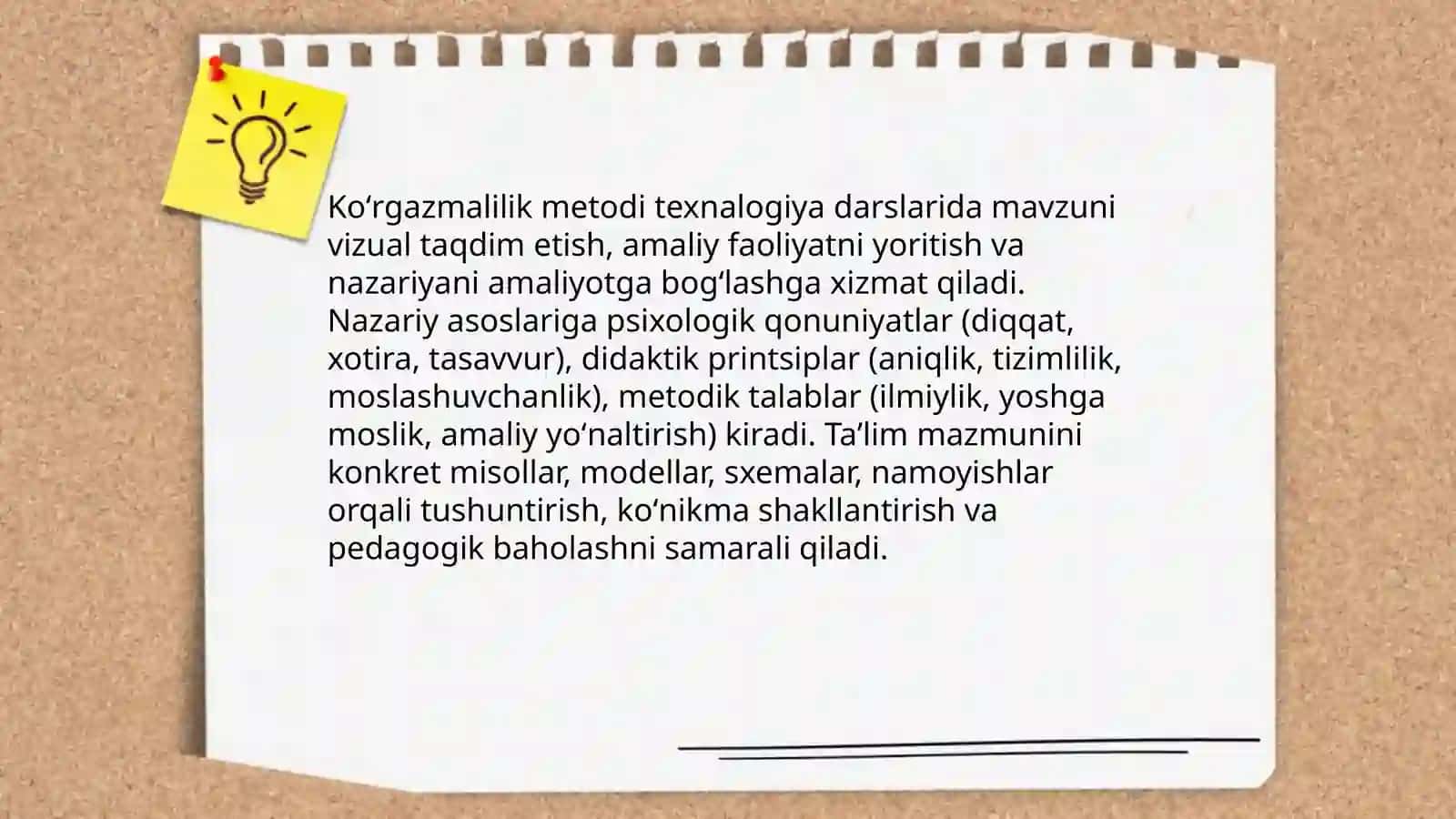 Texnalogiya darslarida koʻrgazmalilik metodi 3