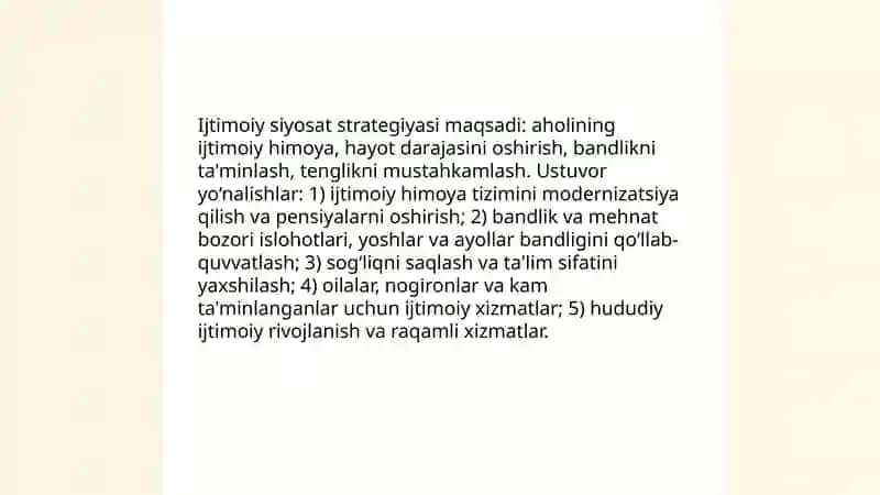 O'zbekistonda ijtimoiy sohada amalga oshirilayotgan o'zgarishlar mazmun va mohiyati 3
