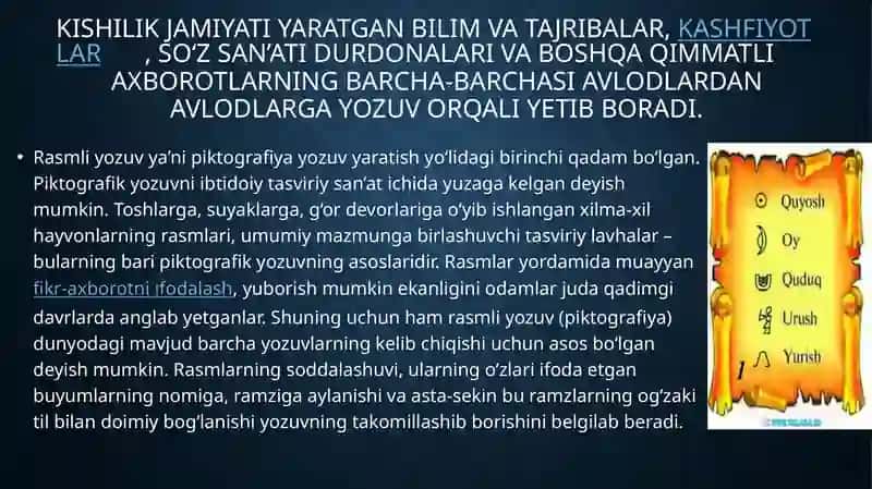 Yozuvning Paydo Bo‘lishi tarixi 3