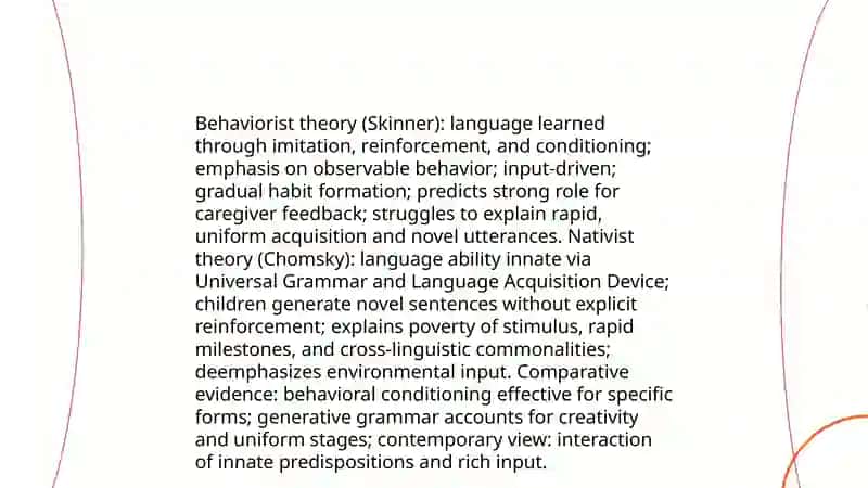 Comparative Analysis of Language Acquisition Theories 3