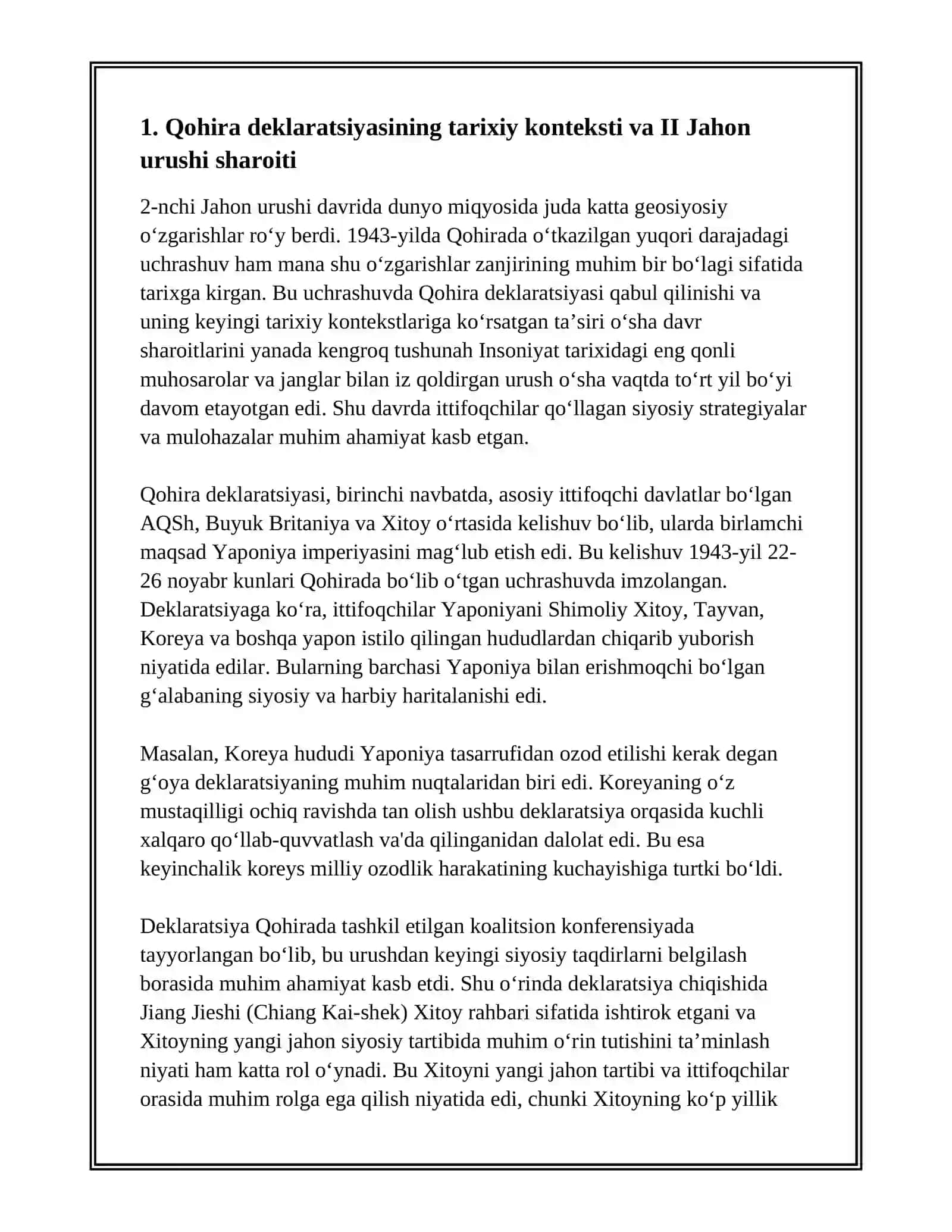 QOHIRA DEKLARATSIYASI TARIXI VA MAZMUNI BORASIDA TAHLILIY MAQOLA 3