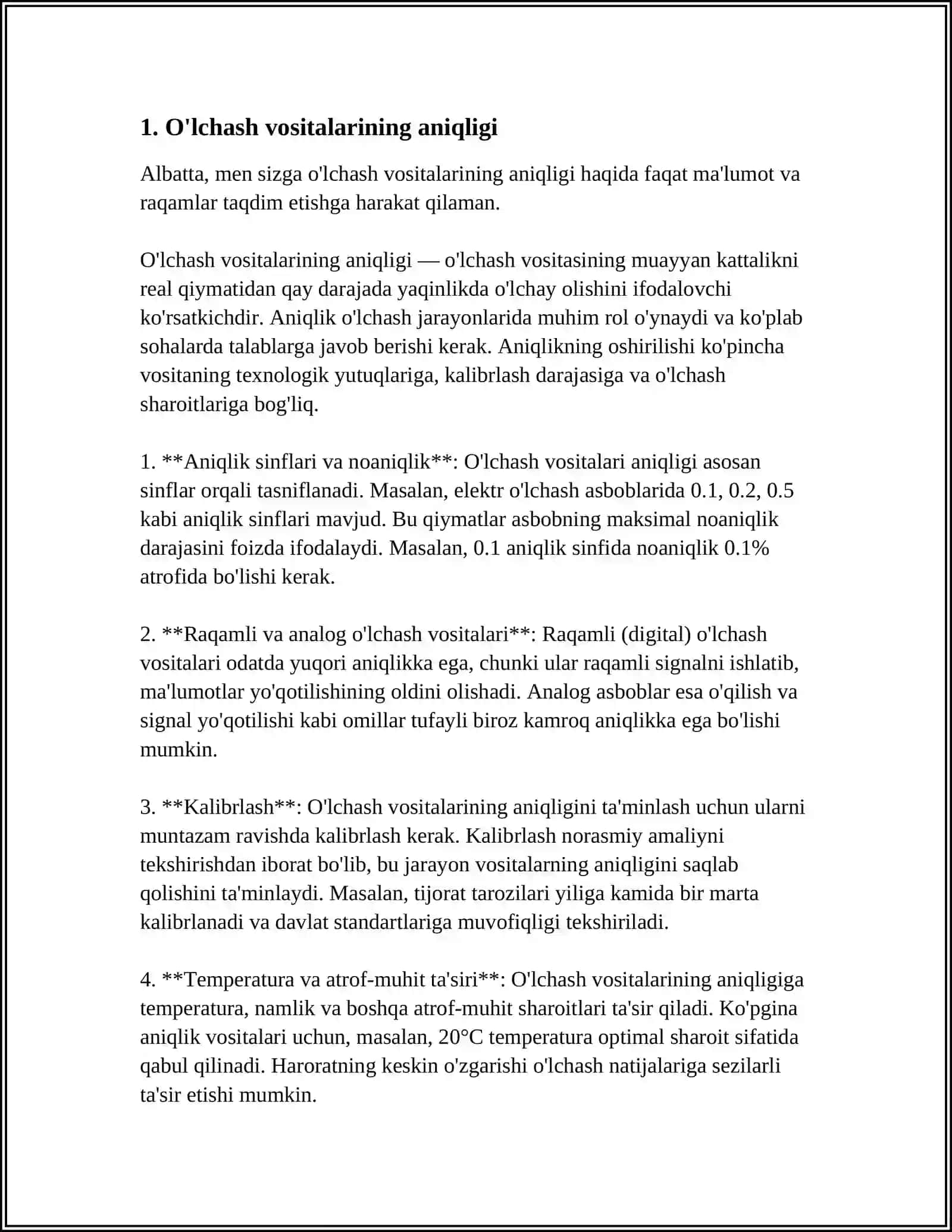OʻLCHASH VOSITALARINING METROLOGIK XARAKTERISTIKASI 3