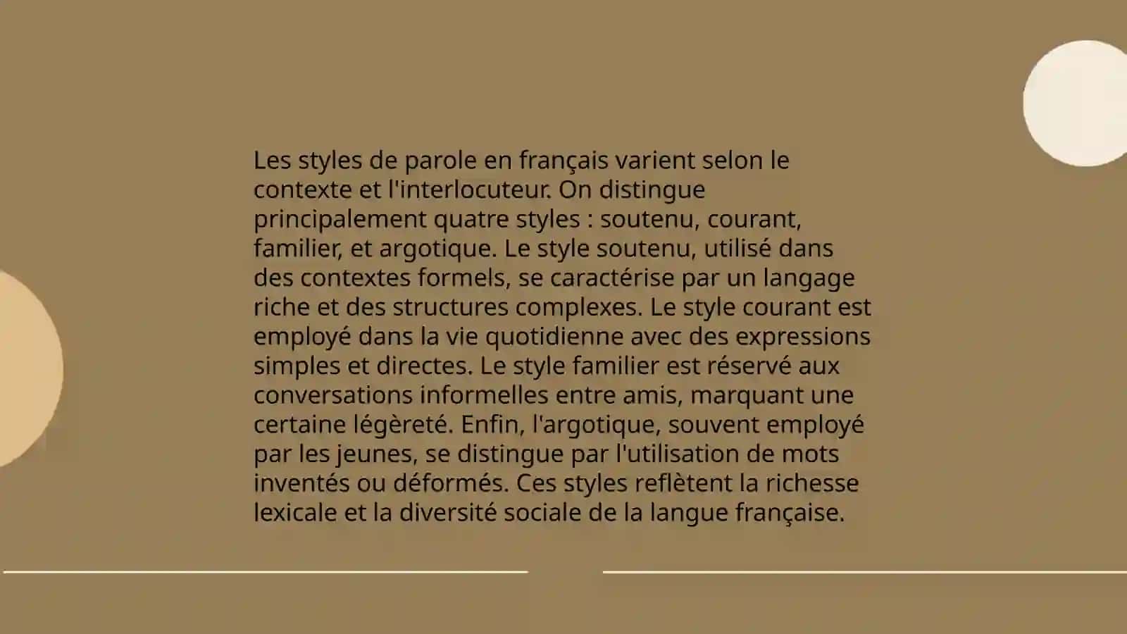 Styles stylistiques et phonétiques 3