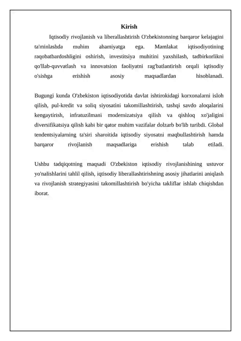 Iqtisodiyotni rivojlantirish va liberallashtirishning ustuvor yo‘nalishlari 3