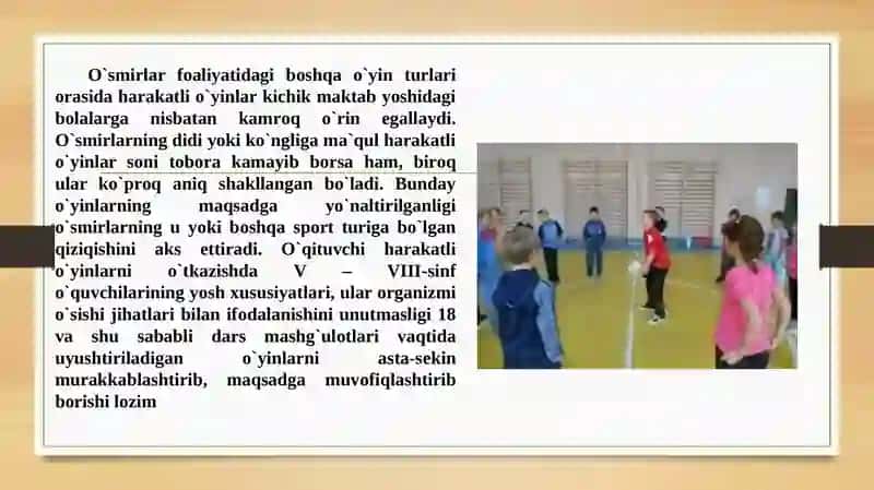 MILLIY VA HARAKATLI O’YINLARNI O’QITISH METODIKASI 3