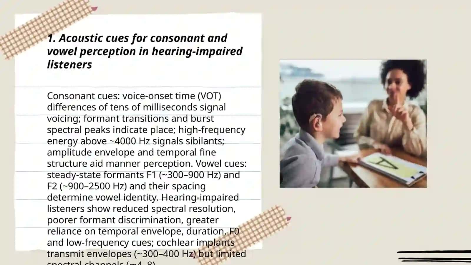 Speech Perception and Production in Hearing-Impaired Individuals 3