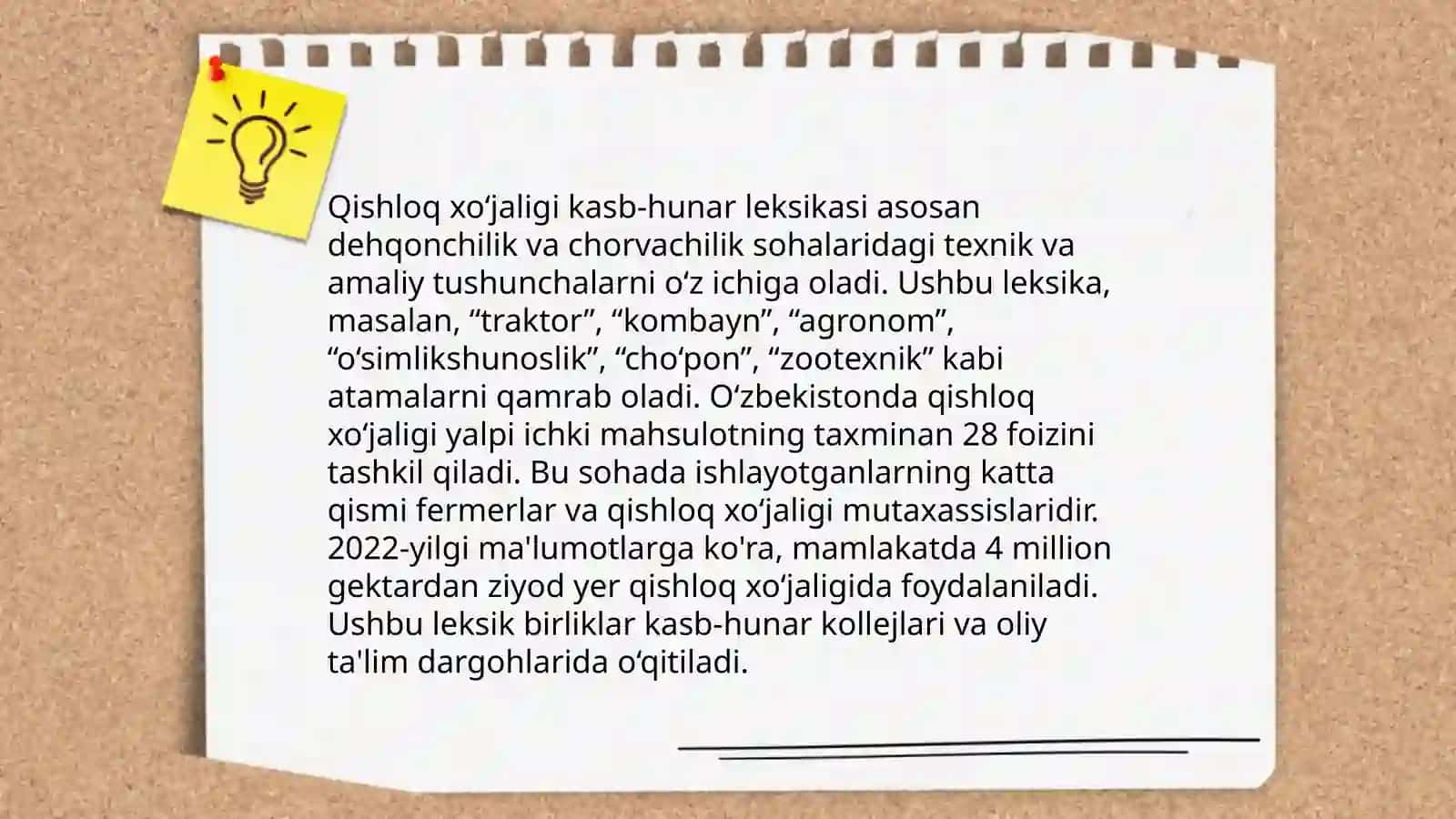 Qishloq xo'jaligi kasb-hunar leksikasi 3