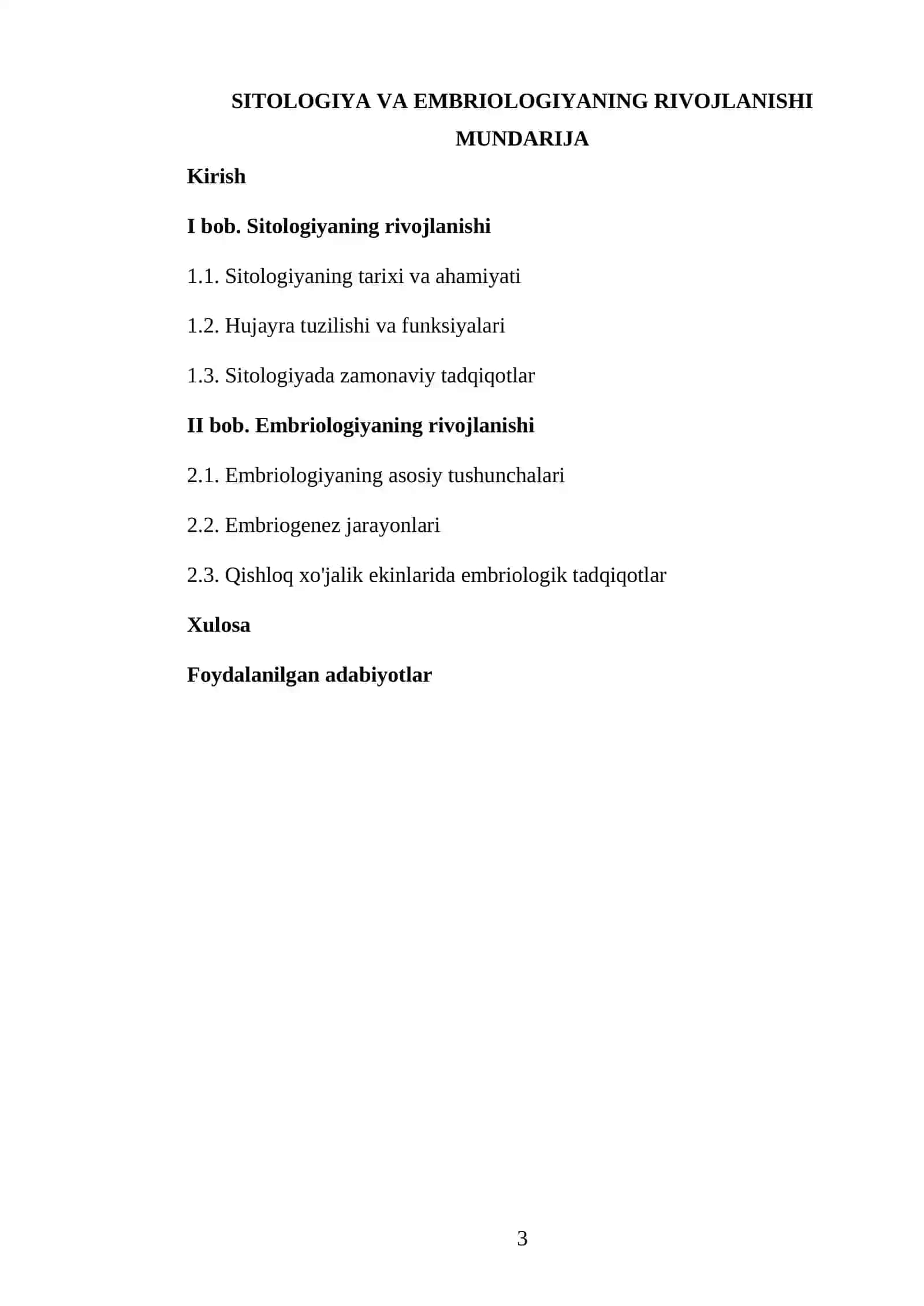 SITOLOGIYA VA EMBRIOLOGIYANING RIVOJLANISHI 3