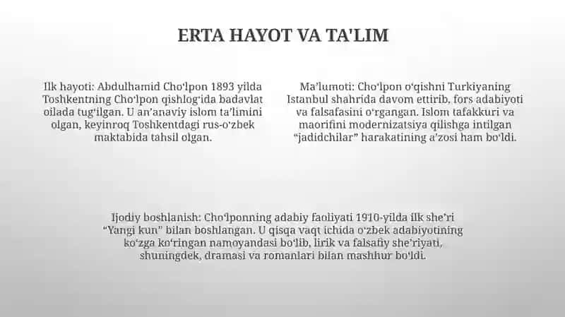 Abdulhamid Cho'pon Hayoti va Ijodi 3