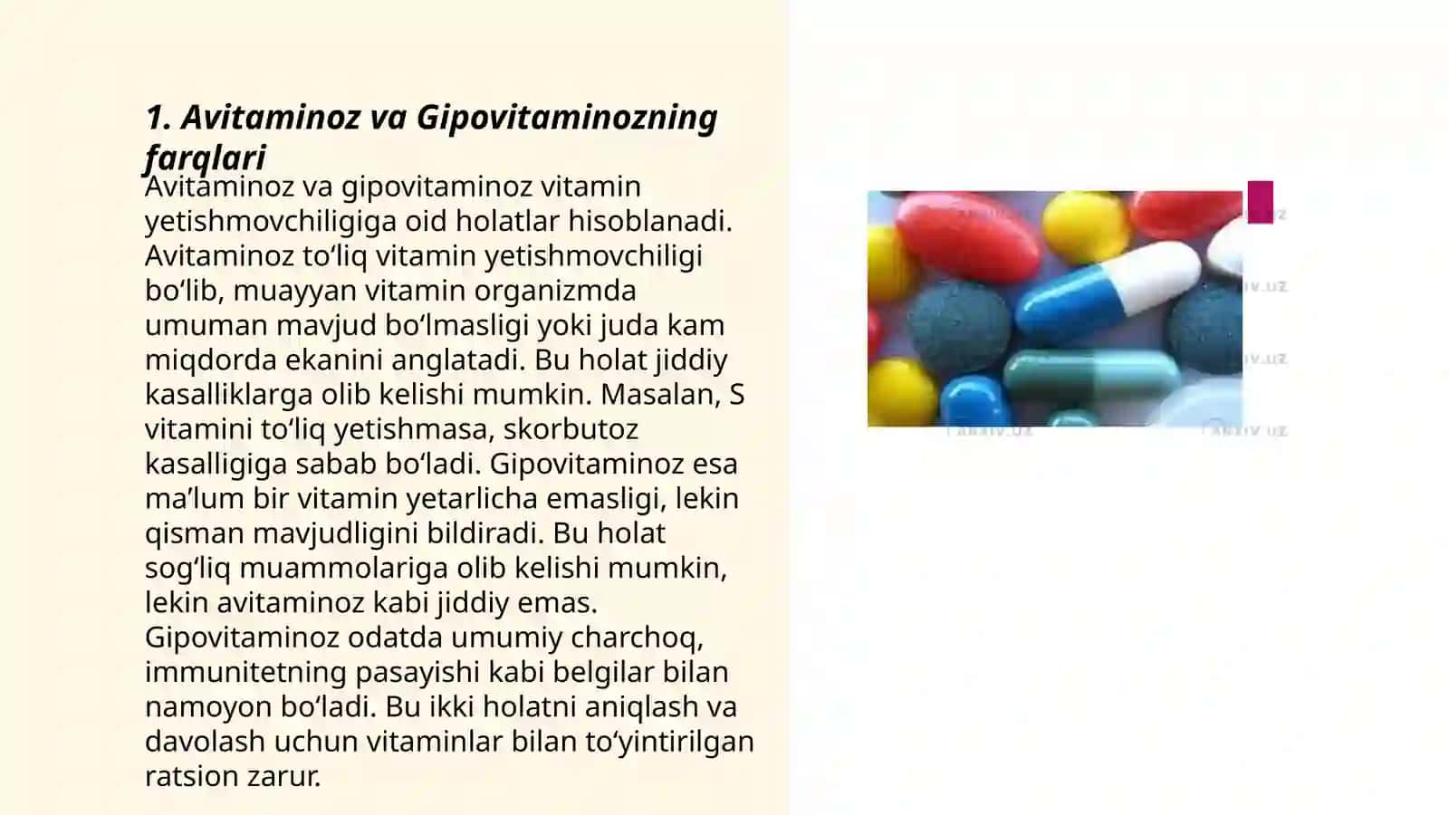 Avitaminoz va Gipovitaminoz 3