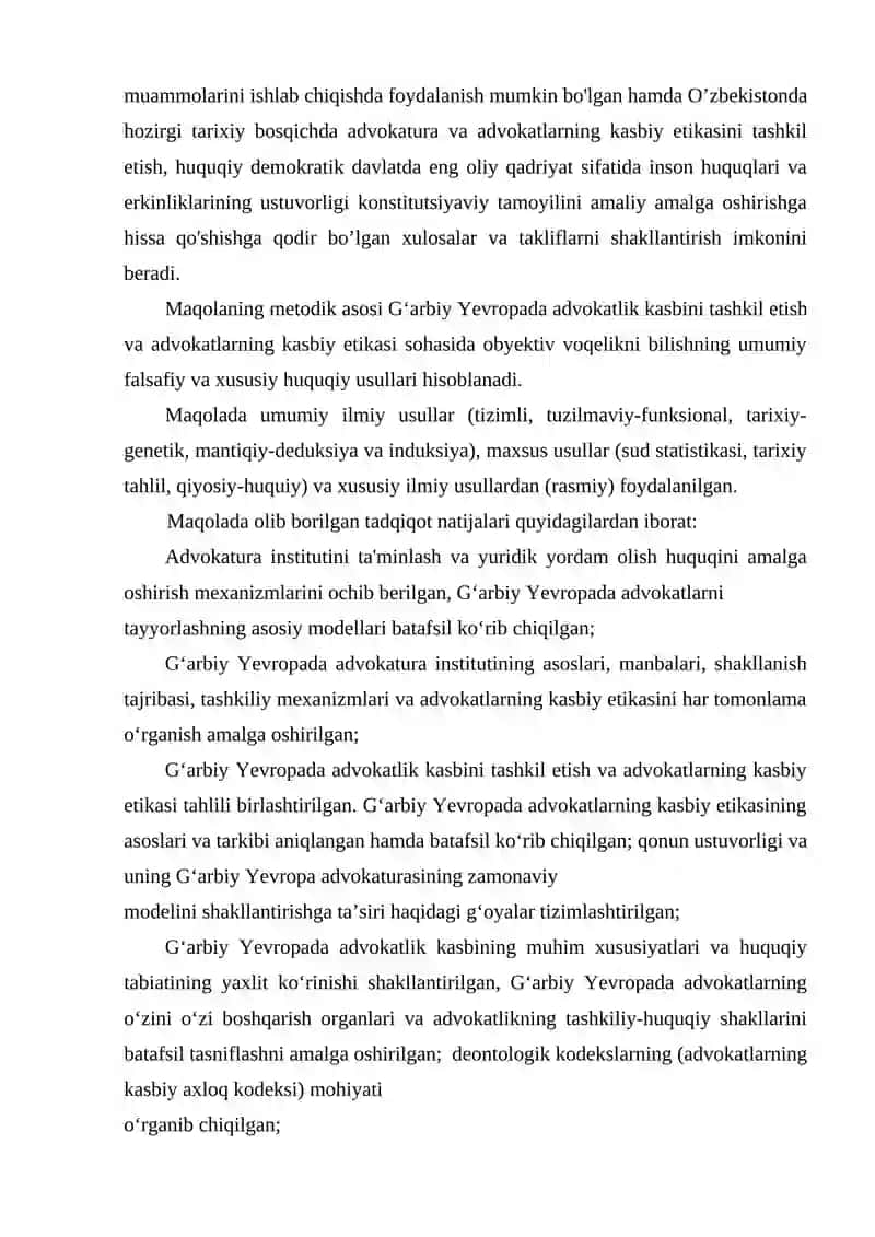 ADVOKATURA INSTITUTIDA XORIJIY TAJRIBA VA XALQARO STANDARTLAR 3