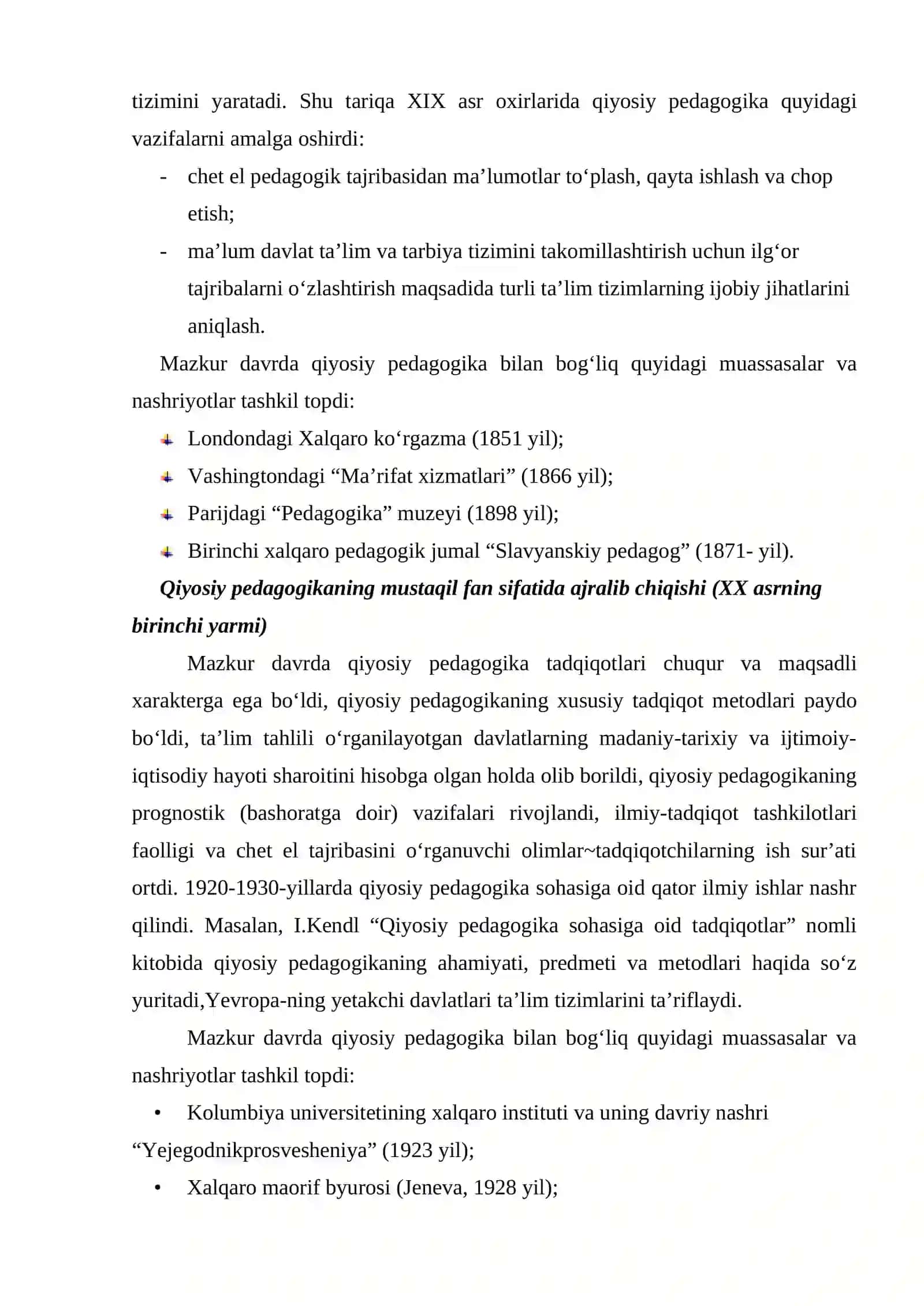 Ilm va fanning bir sohasi sifatida qiyosiy pedagogikaning asosiy rivojlanish bosqichlari 3