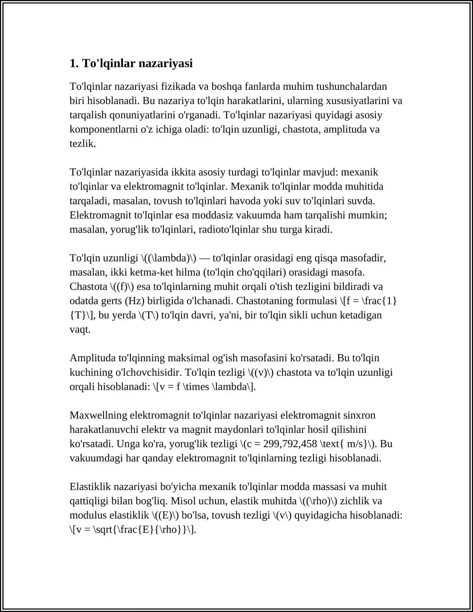 TOFUSH TO'LQINLARI VA ULARNI XARAKTIRISTIKALARI 3