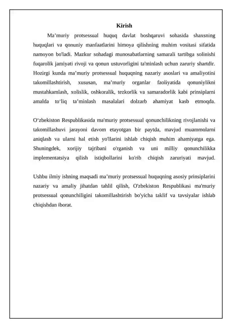 Ma'muriy protsessual huquqning asosiy prinsiplari: nazariya va amaliyot 3