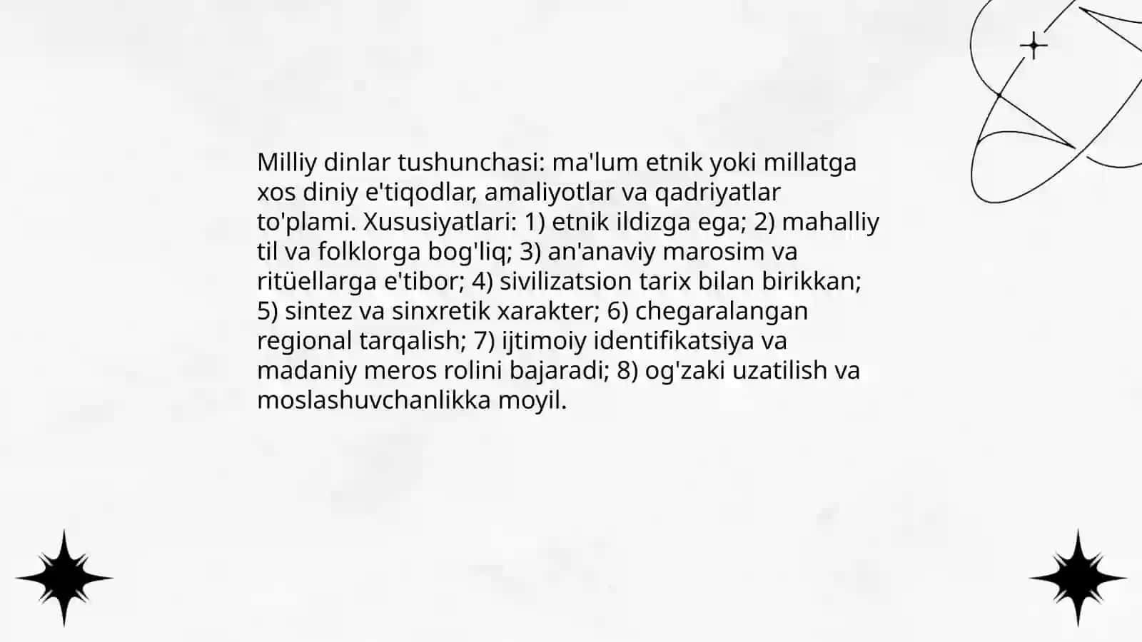 Milliy dinlar 3