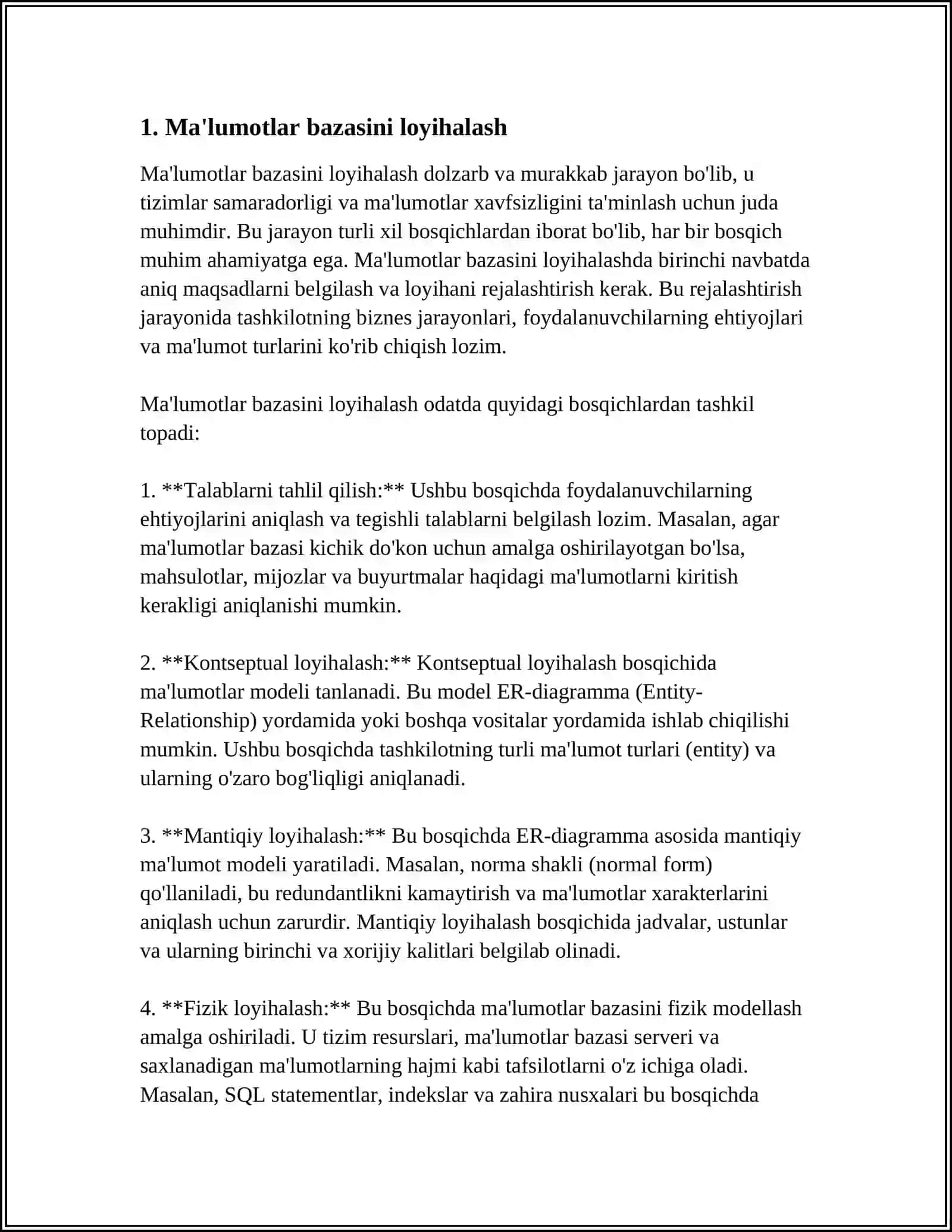 MALUMOTLAR BAZASINI YARATISH VA ULARNI STATISTIK QAYTA ISHLASH 3