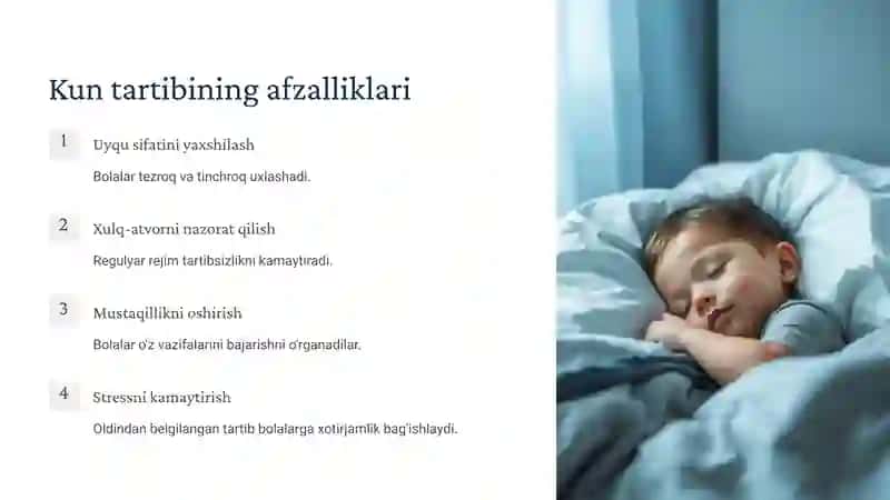 Bolalarning kun tartibini tashkillashtirish 3