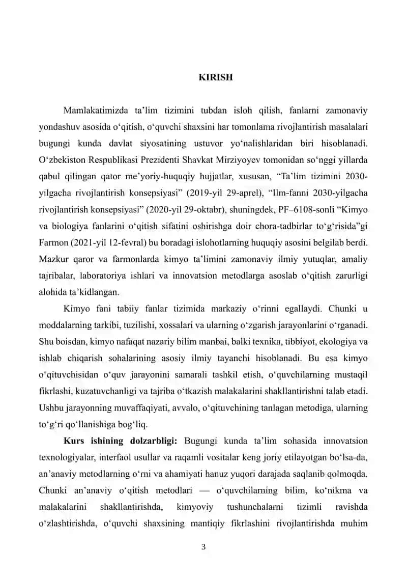 Kimyo o‘qitishning an’anaviy metodlari va ularning umumiy tavsifi 3