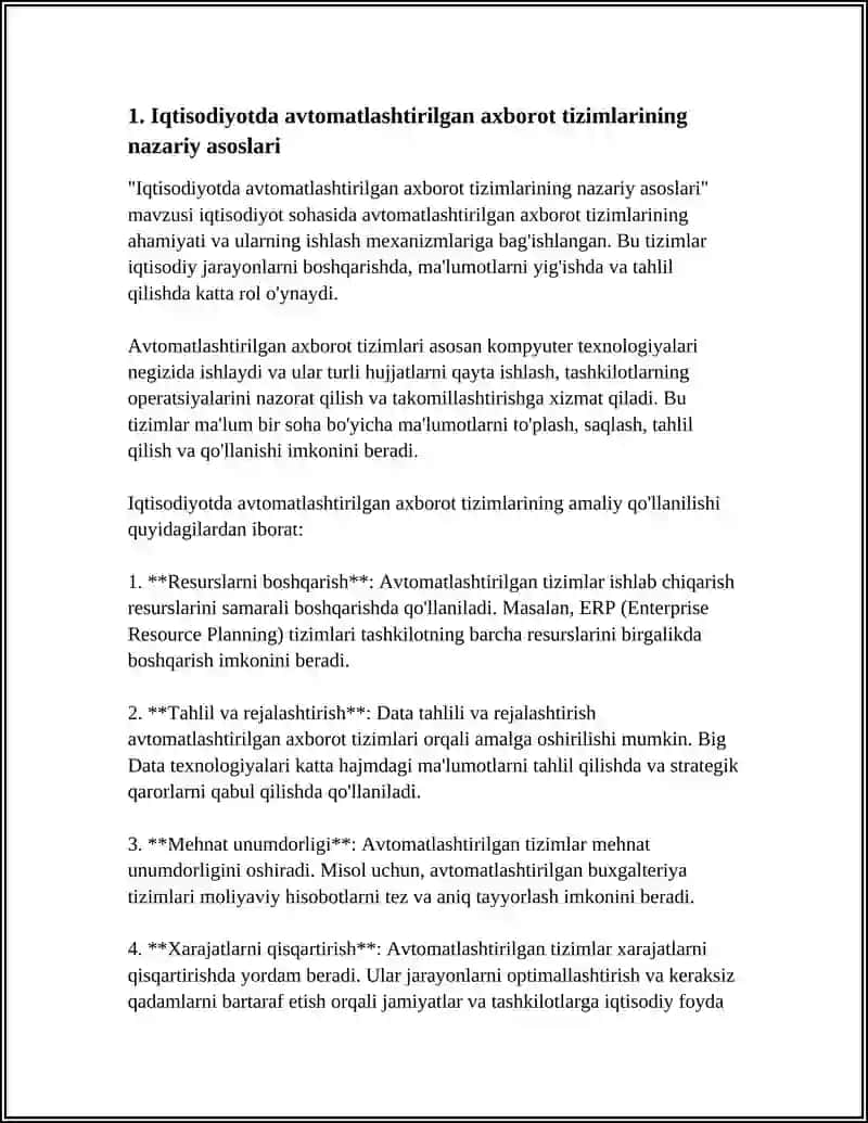 Iqtisodiyotda Avtomatlashtirilgan Axborot Tizimlari 3