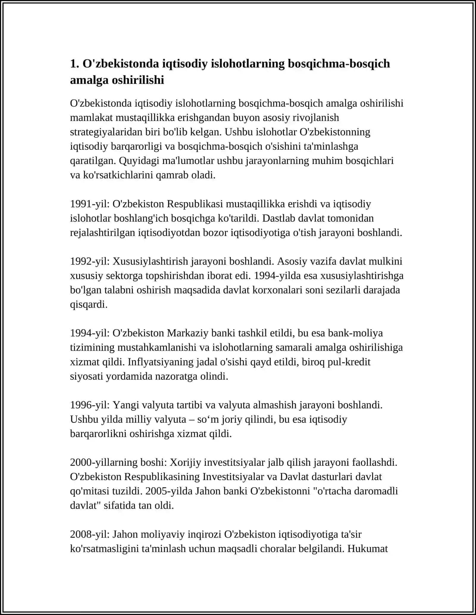 IQTISODIY ISLOHOTLAR, XUSUSIY MULKCHILIKNING SHAKLLANISHI 3