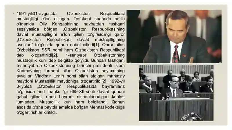 O‘zbekiston Respublikasining mustaqil davlat maqomiga erishishi, O‘zbekiston Respublikasi Qurolli Kuchlarining tashkil topishi, O‘zbekiston Respublikasi Qurolli Kuchlaridagi islohotlar 3