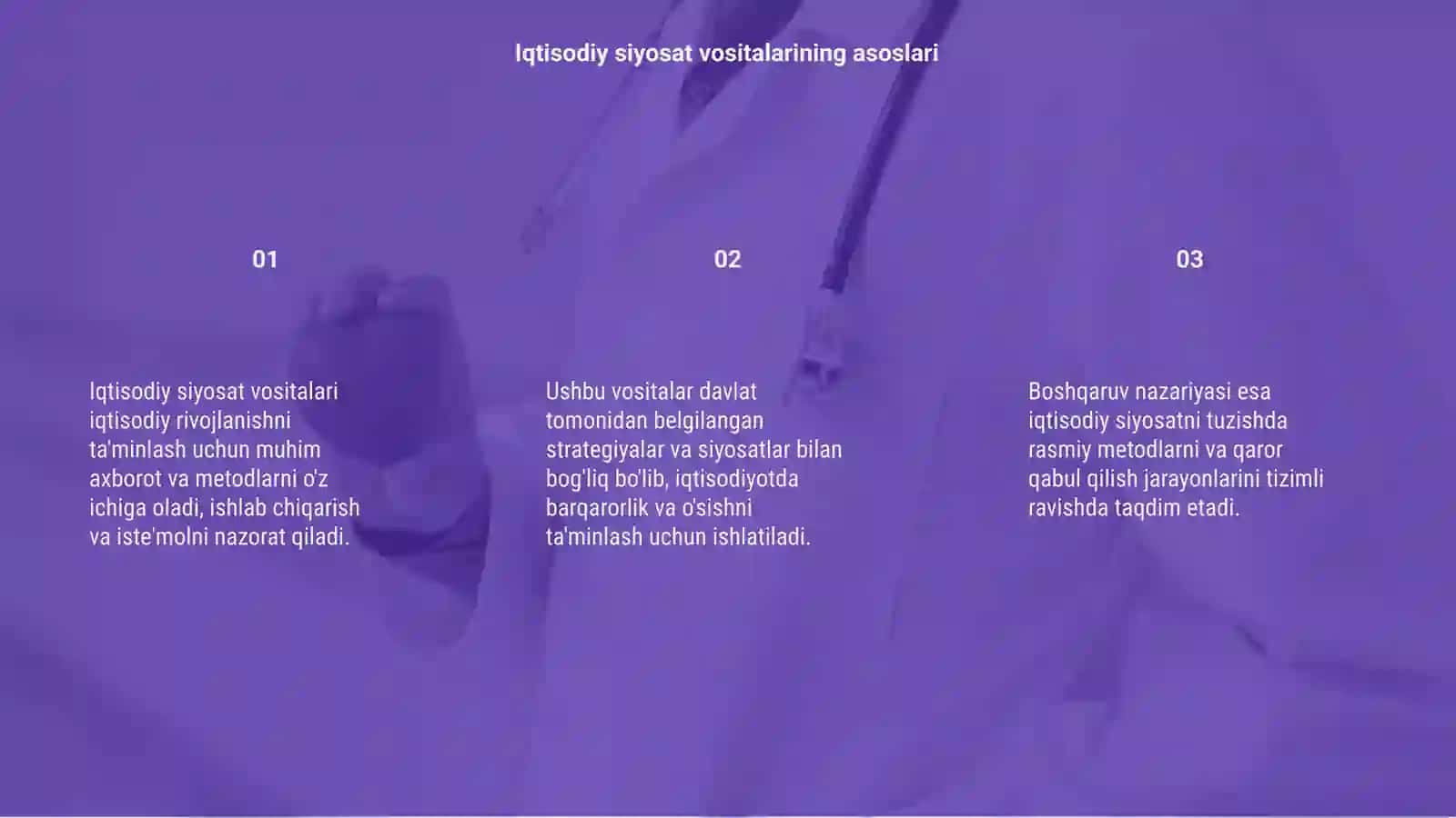 Iqtisodiy siyosat vositalari va boshqaruv nszariyasi 3